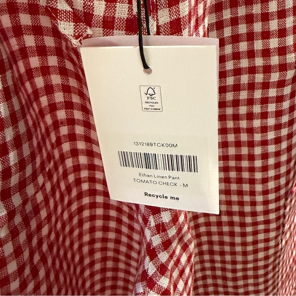 Reformation Ethan Linen Pant Red - Size M NWT - Picture 3 of 7